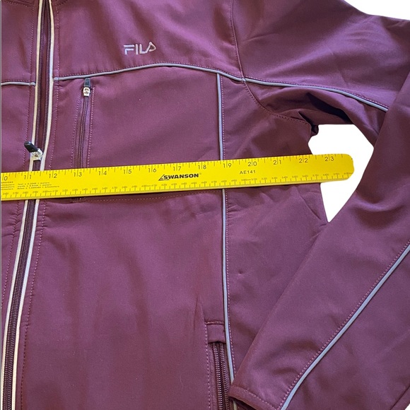 Fila womans full zip jacket Coat Large Pockets Red Pink Bungee Piping Detail - Picture 3 of 11